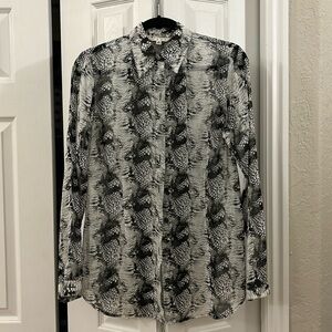 Cabi sheer snakeskin print shirt size S